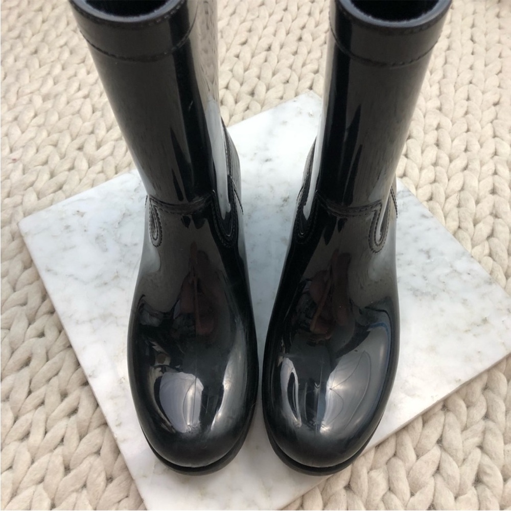 Prada Black Glossy Rain Boots - Picture 5 of 5